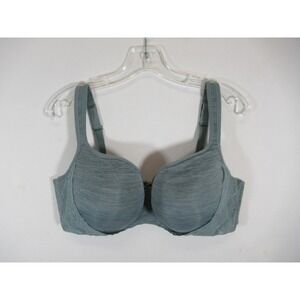 Cacique Smooth Balconette Bra 42DDD Blue Underwire Lace Bow